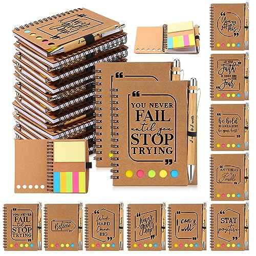 Tenceur 20 Sets Employee Appreciation Gifts Bulk - Inspirational Notebook with Sticky Note Pen for Nurse Practitioner Week Educational Support Professionals Extraordinary Work Team Recognition
