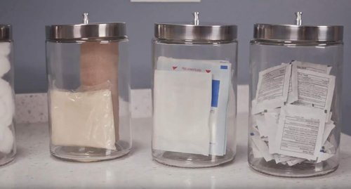 Graham-Field Glass Medical Sundry Jars - Clear Unlabeled Storage Jars with Lids | 7 x 4.25” (6 Count)