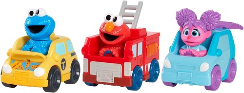 Just Play Sesame Street Twist and Pop Wheelies - 3-Pack Preschool Toy Vehicles for Kids Ages 2+
