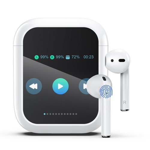 Ai Translation Earbuds Real Time 144 Languages & Accents Translator Earbuds with 8-Language Offline Translator Device Two Way, Auriculares de traducción for Language Learning Travel Business White