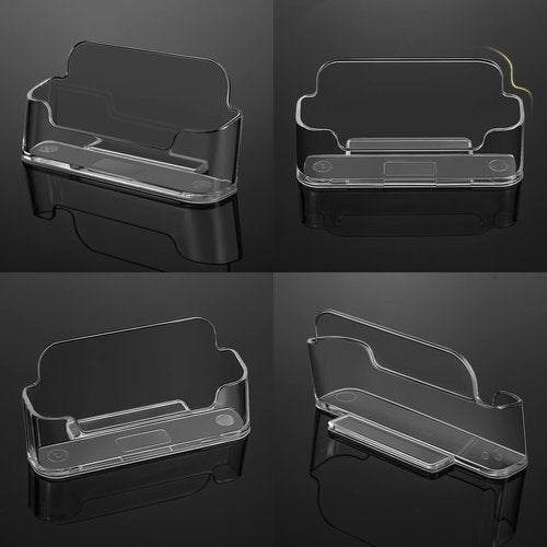 Yookeer 24 Pack Business Card Holder Acrylic Desk Display Clear Display Holder for Business Card Paper Holder Stand for Office Desktop Paper Brochure Supplies