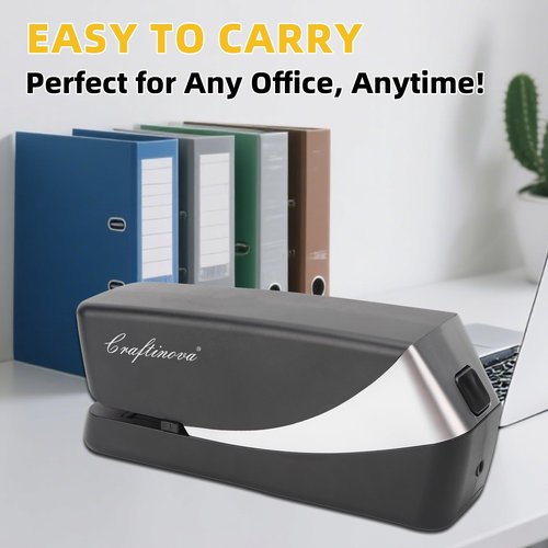 Craftinova Electric Stapler, Automatic Stapler, Include 2000 Staples and 1 Staple Remover, Heavy Duty, Store 210 Staples，AC or Battery Powered, 25 Sheet Capacity.