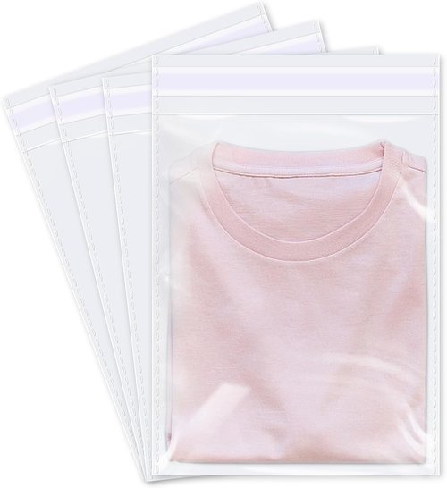 iMailer Clear Plastic Cellophane Bags - Resealable 9" x 12" Poly Bags for Documents & Art Prints
