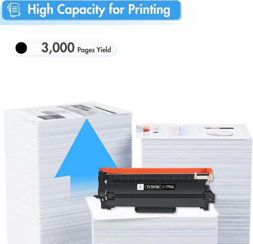 Brother TN760 Toner - High Yield Black Cartridge Compatible with MFC-L2710DW & HL-L2350DW
