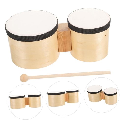 Colaxi Festival Bongo Drum Hand Drum with Stick Percussion Instrument Adults Bongos Tambourines for Parties Early Education Kids 2-4