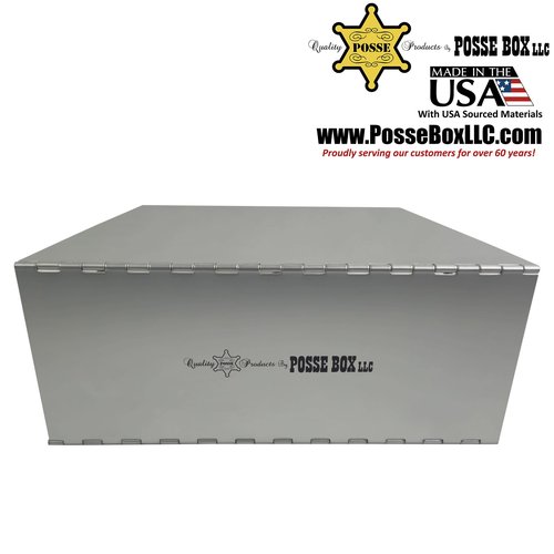 Posse Box - 3-Ring D-Slant 4" Binder RD-31 · Anodized Aluminum Silver · 11-5/8" x 12-1/8" x 3-3/8" · Storage Organizer