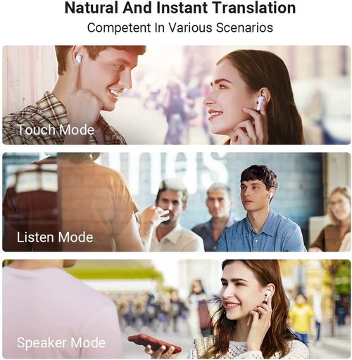 Timekettle M3 Language Translator Earbuds, Two-Way Translator Device with APP for 40 Languages Online, Voice Translator for Exploring Expat Life Freely, Compatible with iOS, Android (Online Version)