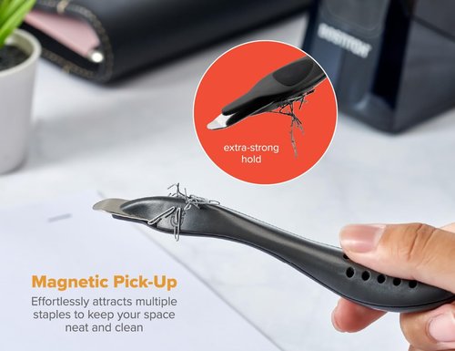 Bostitch Office Easy Staple Remover - Magnetic Tip for Effortless Removal | 3-Pack (40000M-BLK-3PK)