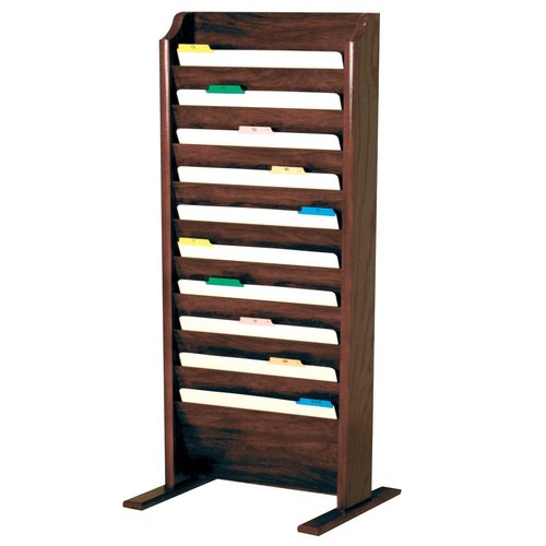 Wooden Mallet 10-Pocket Free-Standing File Holder, Legal Size, Mahogany