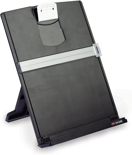 3M Desktop Document Holder - Adjustable Clip for Portrait & Landscape Viewing | Holds Up to 150 Sheets, Black