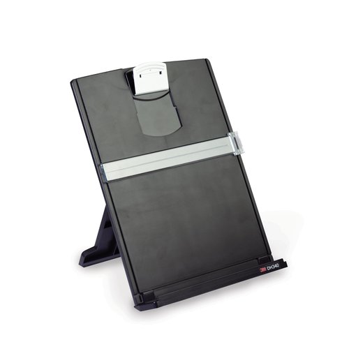 3M Desktop Document Holder Copy Holder, Adjustable Clip Holds Portrait and Landscape Documents for Easy Viewing, Bottom Ledge Has Lip to Keep up to 150 Sheets Securely in Place, Black (DH340MB)