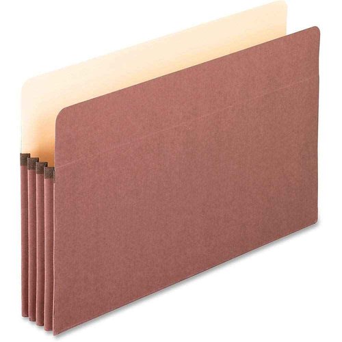 Pendaflex Recycled File Pockets, Legal Size, Red Fiber, 3.5" Expansion, 25/BX (E1526E)