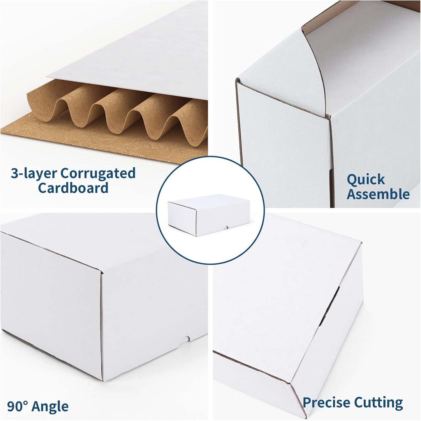 ZBEIVAN White Shipping Boxes - 9x6x3 Corrugated Cardboard Mailer Set of 25 for Small Business Packaging