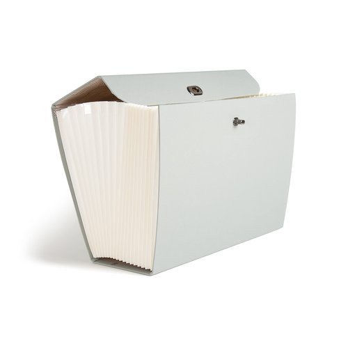 U Brands Fashion Expanding File Folder, Legal Size, 19 Pocket (Gray Linen)