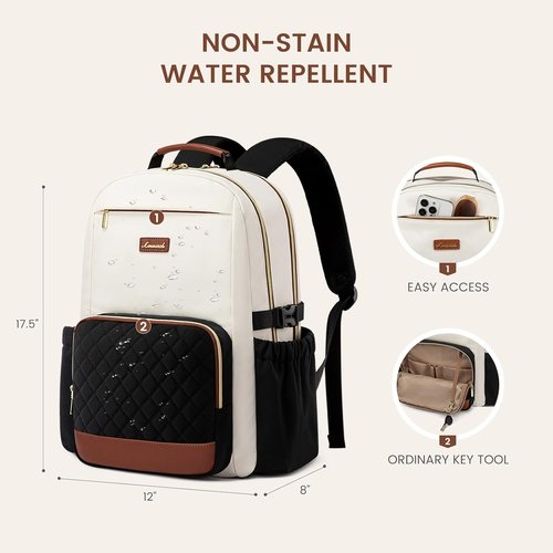LOVEVOOK Laptop Backpack - Waterproof 15.6 Inch Bag with Pouch Pocket for Women | Violet