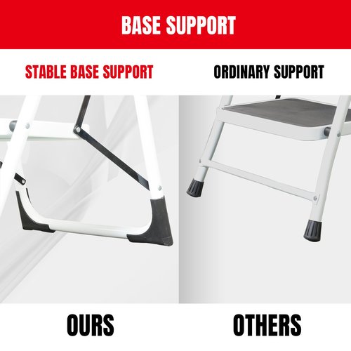 BIG RED 3 Step Ladder: Ergonomic Folding Stool with Anti-Slip Pedal, Step Stool with Padded Handle for Kitchen, Household, Offices. 400 lb Capacity