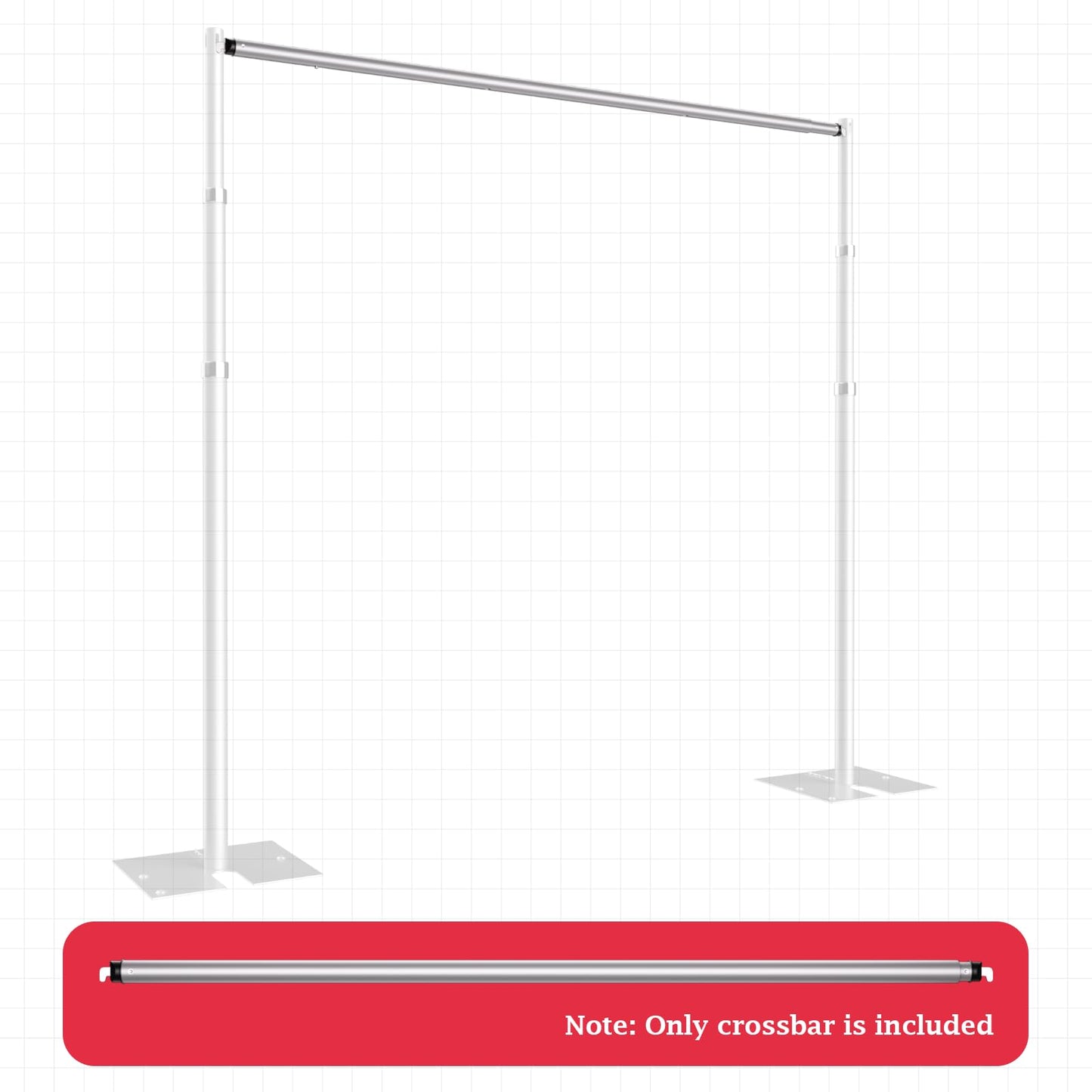 EMART 4ft-10ft Pipe and Drape Adjustable Crossbar for Backdrop Stand, Background & Curtain and Wedding Decor