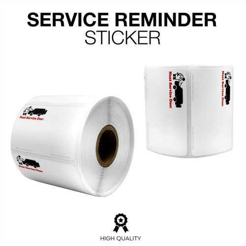 Indy Print Stock Logo Refill Roll, Next Service Due with Mechanic Image, 500 Labels
