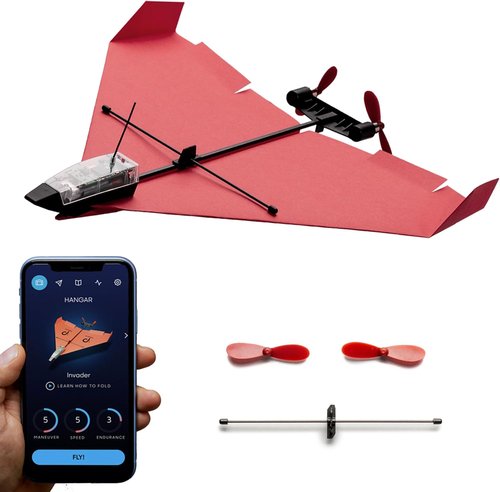 POWERUP 4.0 Smartphone Controlled Paper Airplane Kit - Easy to Fly with Autopilot & Gyro Stabilizer