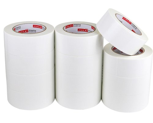 JIALAI HOME White Duct Tape Heavy Duty, 12 Roll Multi Pack, 30 Yards x 2 Inch, 9 Mil Strong, Flexible, Waterproof and Tear by Hand - for Home Use, Do-It-Yourself Projects and Repairs