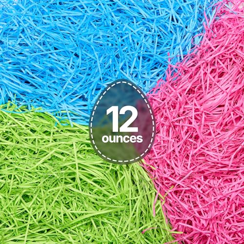 FRILLZ Paper Easter Grass Variety Pack – 12 oz (3 Colors) Realistic
