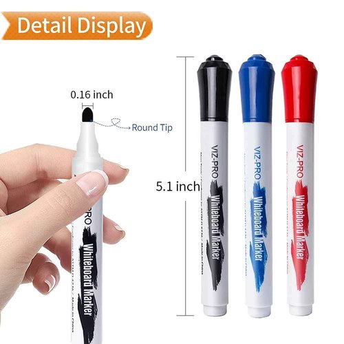VIZ-PRO Double-Sided Magnetic Stand Whiteboard 48 X 24 Inches, Aluminium Frame & Stand, with 12-Count Markers