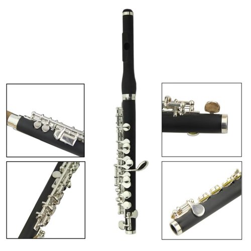 Piccolo Flute with Case C Key Silver Plated Composite Wood (Composite wood)