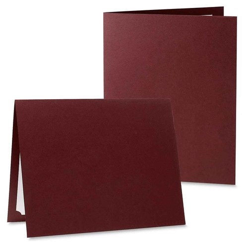 Fine Stationery Plain Burgundy Certificate Folders - Pack of 25, Linen Cover 80 lb. Stock, Folded, Die-Cut Corners, for Office, Business Awards, Graduation, School Diploma Holder, 9-1/2"" x 12""