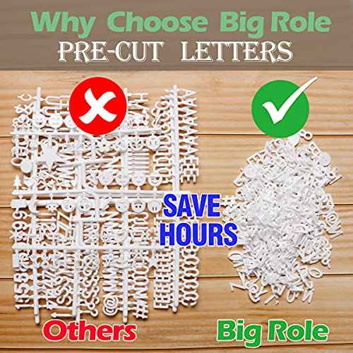 Letters for Letter Board Letters Only, 3/4 inch White Message Board Letters for Felt Letter Board Signs (398 pcs), 0.75¡± Pre Cut Plastic Letterboard Letters Numbers Symbols for Changeable Menu Board