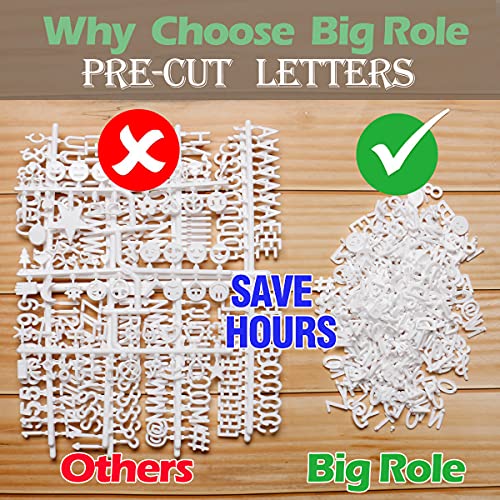 Big Role White 3/4 Inch Letter Board Letters & Numbers Set for Message Boards
