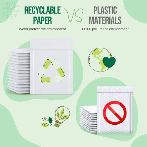 Fuxury Bubble Mailers - Thick Self-Seal Waterproof Padded Envelopes | 6x10" | 100 Pack for Small Business Shipping