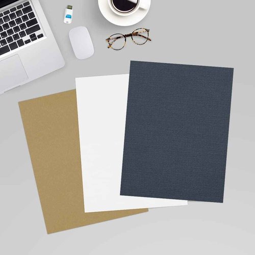 LUXPaper 8.5" x 11" Cardstock | Letter Size | Nautical Blue Linen | 100lb. Cover | 250 Qty