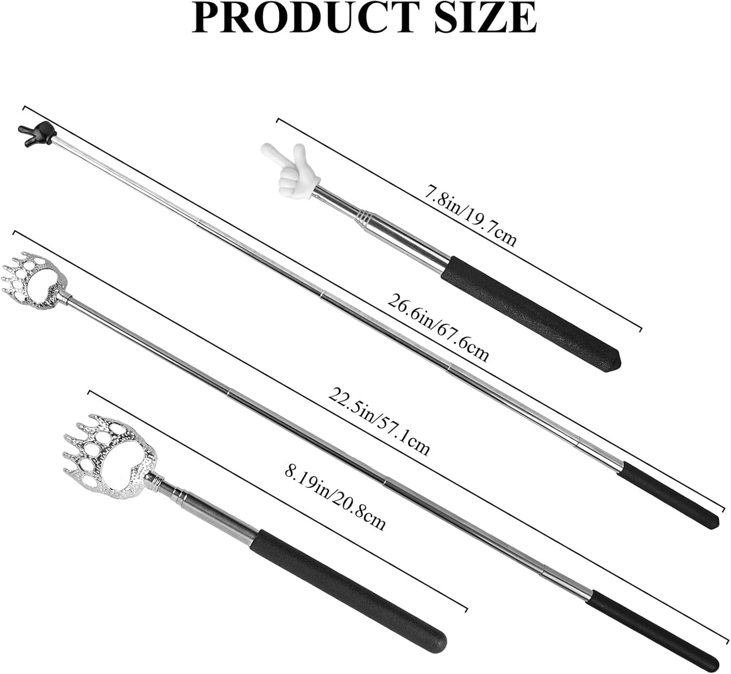 WOVTE Telescopic Pointer Finger Stick & Back Scratcher Kit - 3PCS Extendable Classroom Essentials