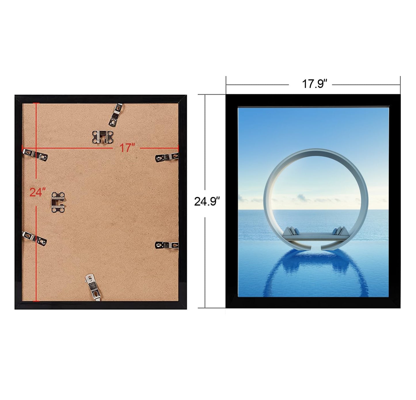MENNTHUI 17x24 Black Picture Frame, Wall Mounting Horizontally or Vertically, Decoration for Photos, Paintings, Posters, Artwork