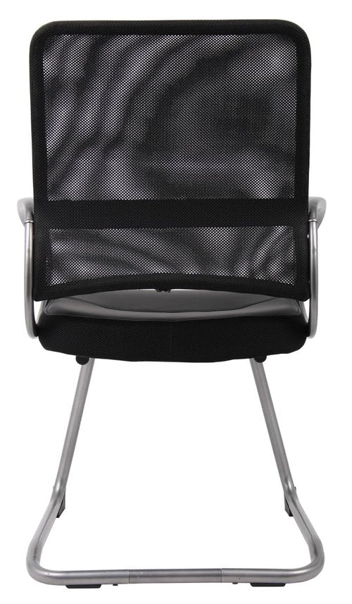 Boss Office Products Mesh Back Guest Chair with Pewter Finish in Black, 250 lb.