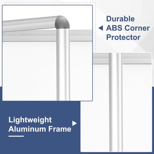 WALGLASS Enclosed Bulletin Board, 26"x20" Lockable Display Case Outdoor Weatherproof Whiteboard, Silver Aluminium Frame, Rectangular, Glossy Finish