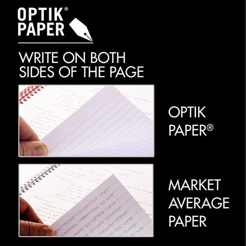 Black n' Red Notebooks, Business Journals, 3 Pack, 8-1/4" x 5-7/8", 70 Sheets, Ruled, Optik Paper, Scribzee App, Flexible Poly Cover, Wirebound, Black (400161061)