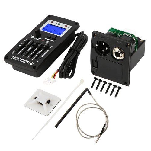 Tbest Guitar Preamp,Guitar Preamp Equalizer Digital Tuner,F 5T 5Band Equalizer Pickup,Digital Tuner Pickup Acoustic Electric Guitar Preamplifier Tuner with LCD Tuner and Volume Control acoustic guitar