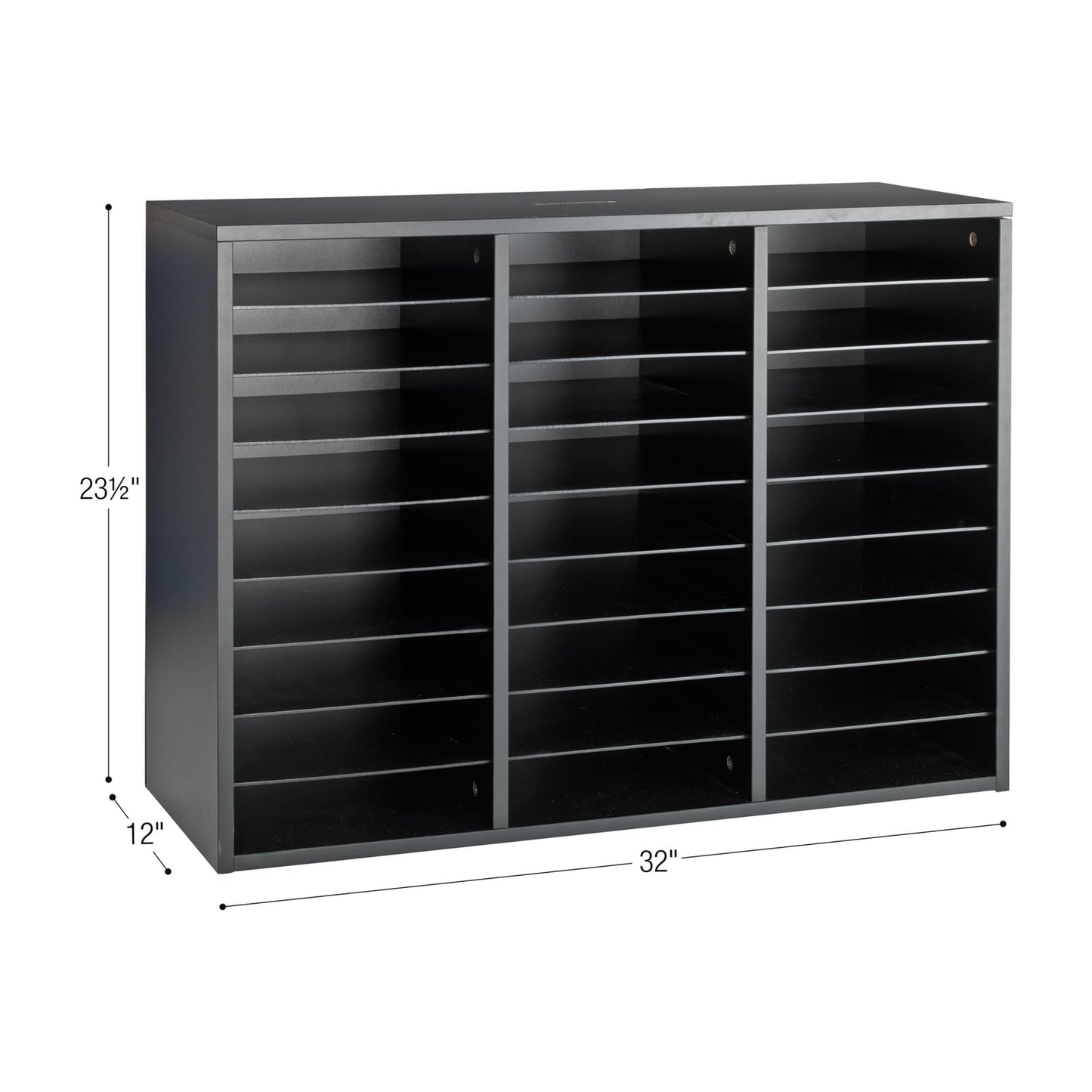 Really Good Stuff Mail Center – 1 Black Classroom or Home Literature Organizer with 27 Slots – Keep Your Classroom, Office, or Distance Learning Space Organized, Durable, Easy Assembly