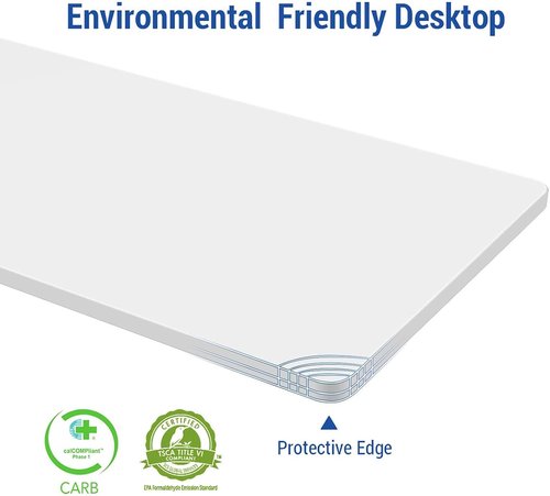 FLEXISPOT EN1 Electric Adjustable Standing Desk - Quiet & Stable with 4 Memory Presets | 48"x30" White (Silver Frame)