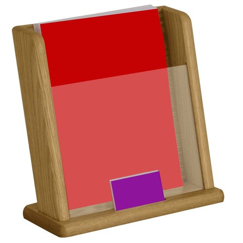 Wooden Mallet Countertop Literature Display with Business Card Pocket, Medium Oak