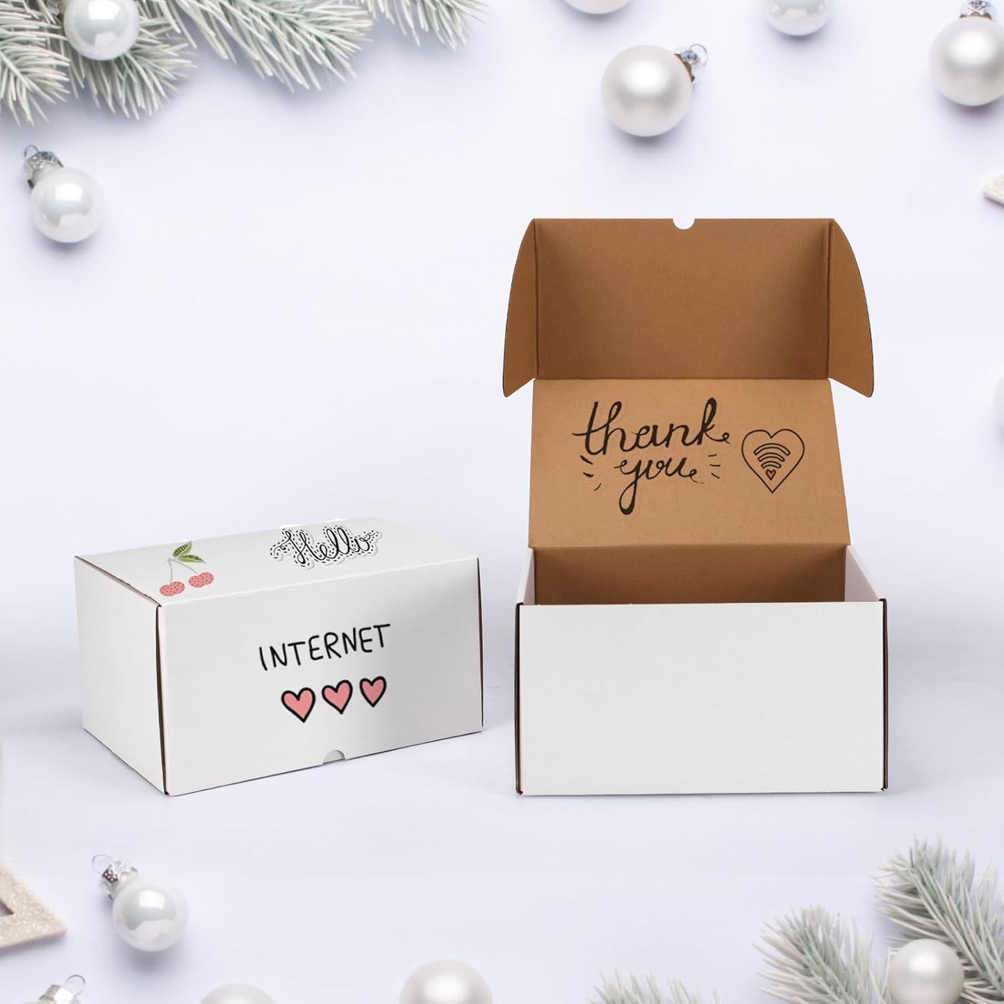 ZBEIVAN Small Shipping Boxes - 11x8x6 White Corrugated Mailer Boxes | 15-Pack for Business & Gifts