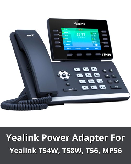 Yealink PS5V2000US Power Supply Adapter 5V 2A - Compatible with Yealink SIP Phones: T54W, T29G, T46S, T46U, T48S, T48U, T52S, T54S, T56A, T58V, T58A, Bundle with Global Teck Microfiber Cloth