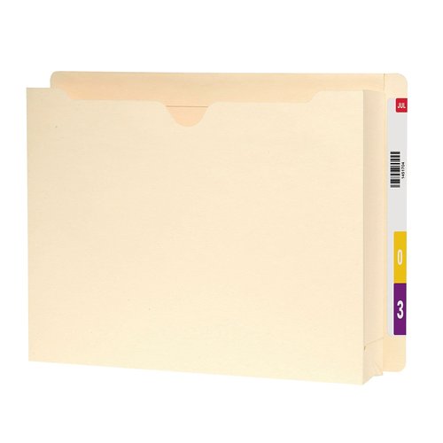 Smead End Tab Expanding File Jacket, Reinforced Straight-Cut Tab, 2" Expansion, Letter Size, Manila, Paper, 25 per Box (76910)