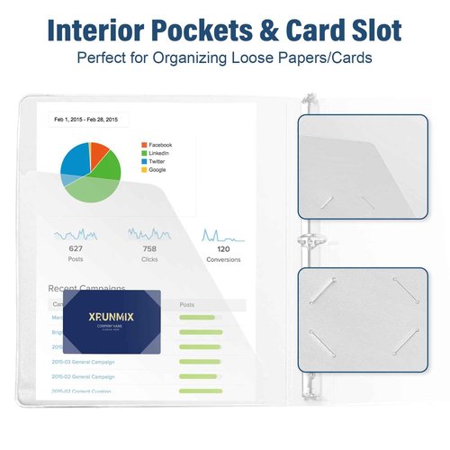 1-Inch 3-Ring-Binder with Pockets, 1'' Basic Binders 1-inch View Round Binders Holds 200 Sheets US Letter Size 8.5'' x 11'' - Bundle Packs Perfect for Home, Office, and School (1-inch)