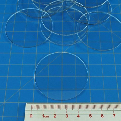 LITKO Clear Circular Miniature Bases - 50mm Round Figure Stands for Wargaming | 1.5mm Thick | 10 Pack