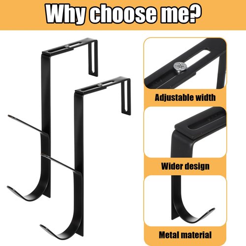 2 Pcs Adjustable Cubicle Hooks Thicker Double Cubicle Wall Hook Sturdy Iron Cubical Hook for Coats with Screwdriver for Office Bathroom Bedroom Adjusted Double Wall Hooks for Hanging Clothes Hat Towel