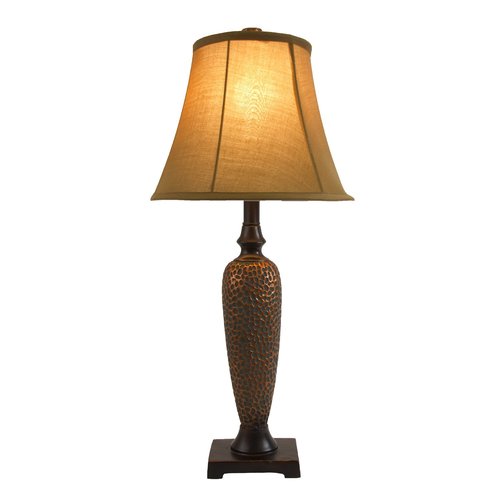 Elegant Designs LC1000-HBZ Hammered Bronze Ceramic Three 3 Pack Lamp Set (2 Table Lamps, 1 Floor Lamp)