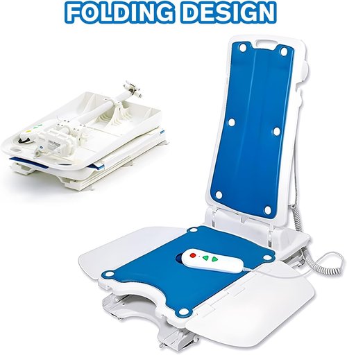 Helsevesen Bath Lift Chair - Reclining Bath Lift for Elderly with Transfer Board & Rotary Disk | Waterproof Remote Control
