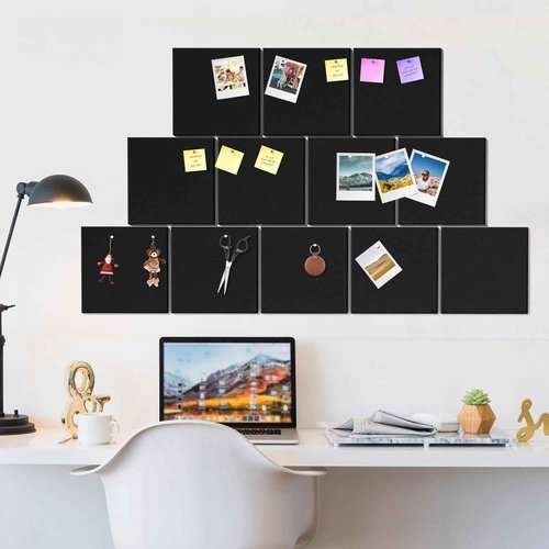 Large Cork Bulletin Board Alternative for Office60 x 35" - 15 Pack Felt Bulletin Boards Dart Wall Protectors 60Pcs Safe RemovableAdhesive Tabs Pcs for Office Wall, School, Home Decor